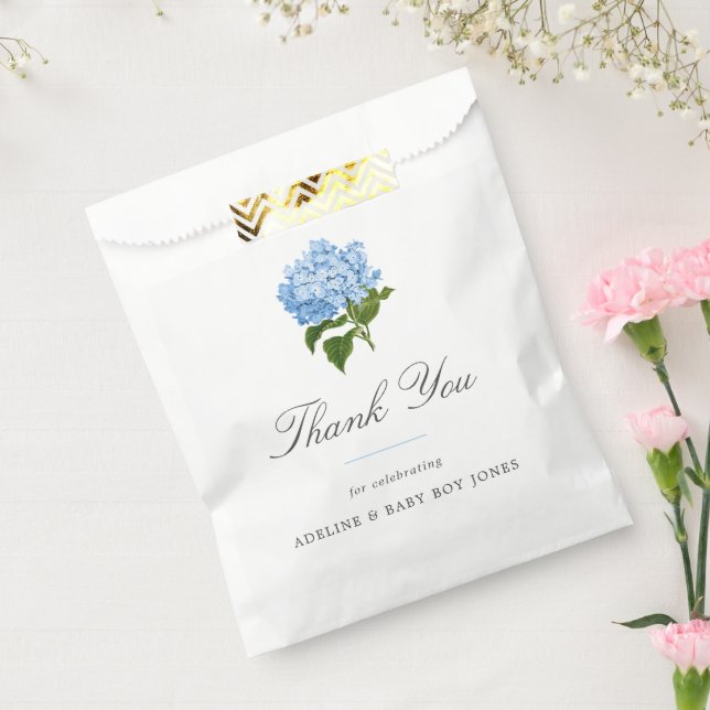Blue Hydrangea Elegant Baby Boy Shower Favour Bag (Sealed)