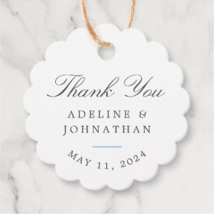 Blue Hydrangea Elegant Wedding Thank You Favour Tags