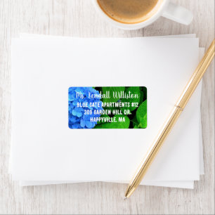 Blue Hydrangea et Feuilles Retourner les étiquette