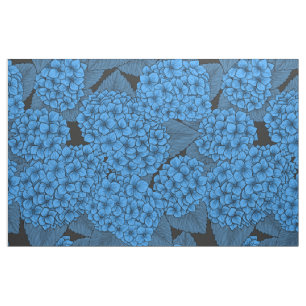Blue hydrangea fabric
