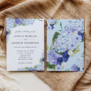 Blue Hydrangea Faire-part de mariage