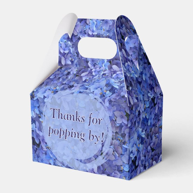 Blue Hydrangea Favour Gable Box (Front Side)
