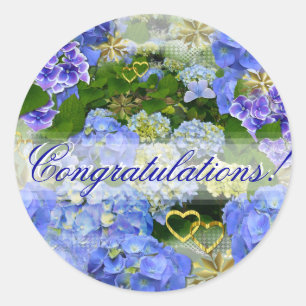 BLUE HYDRANGEA ~ Félicitations ~ Stickers