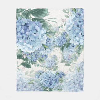 Blue Hydrangea Fleece Blanket