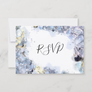 Blue Hydrangea Fleurs Aquarelle Mariage RSVP