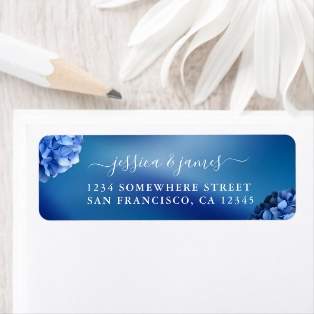 Blue Hydrangea Fleurs Marine bleu Mariage moderne (En situation)