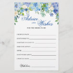 Blue Hydrangea Floral Advice and Wishes card<br><div class="desc">Elegant Blue Hydrangea Greenery Advice and Wishes card. For additional customization,  feel free to contact me!</div>