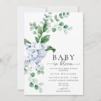 Blue Hydrangea Floral Baby In Bloom Shower
