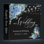 Blue Hydrangea Floral Black Boho Wood Wedding Binder<br><div class="desc">For further customization, please click the "Personalize this template", then "Edit using Design Tool". Stylish editable easy to use wedding templates, more items available in the store (invitations, rsvp, thank you cards, stationery & decor). If you need help or matching items, please contact me. This floral binder will be perfect...</div>