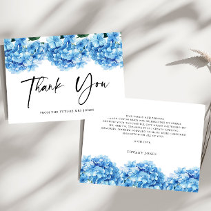 Blue Hydrangea Floral Bridal Shower Thank you Card