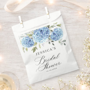 Blue Hydrangea Floral Eucalyptus Bridal Shower Favour Bag