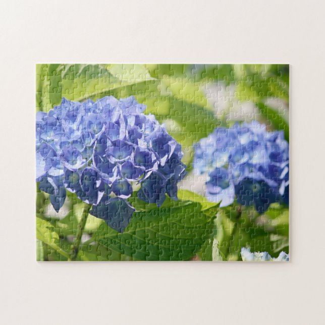 Blue Hydrangea Floral Jigsaw Puzzle (Horizontal)