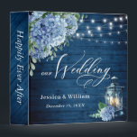 Blue Hydrangea Floral Lantern Navy Wood Wedding Binder<br><div class="desc">This floral binder will be perfect for personal use and an event like weddings,  bridal showers and baby showers.</div>