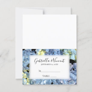 Blue Hydrangea Floral Mariage Réception Carte Plac