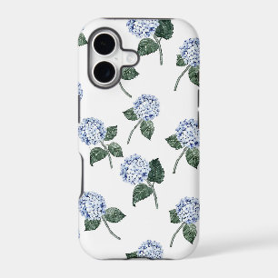 Blue Hydrangea Floral Pattern Watercolor Botanic