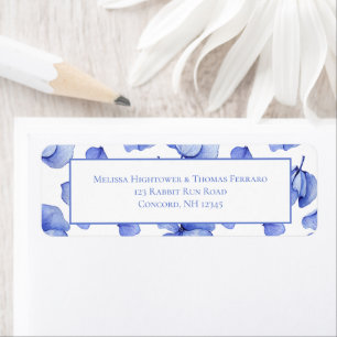 Blue Hydrangea Floral Petals Adresse du Mariage
