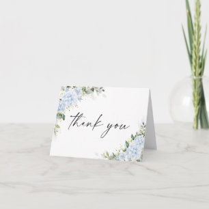 Blue Hydrangea Floral Thank You Card
