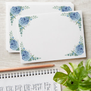 Blue Hydrangea Floral Wedding Envelope