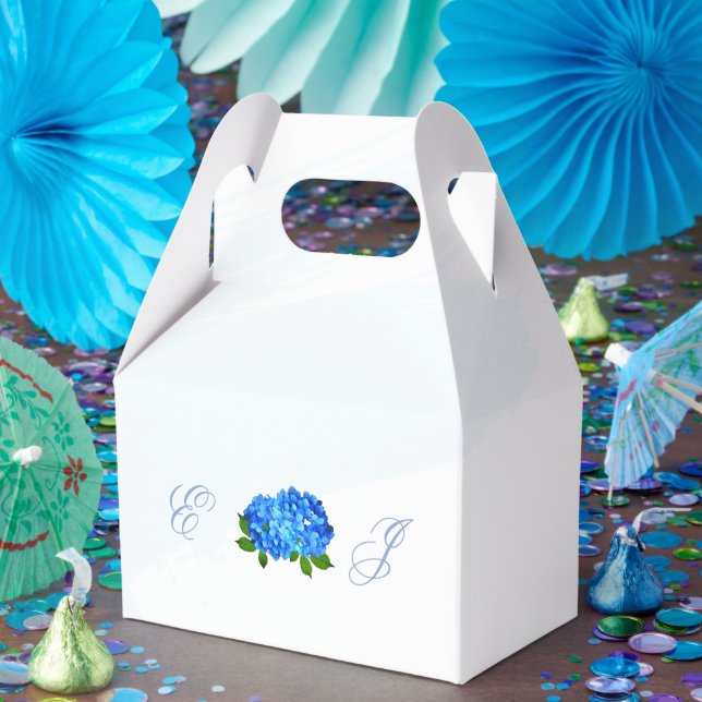 Blue Hydrangea Floral Wedding Favor Box (Party)