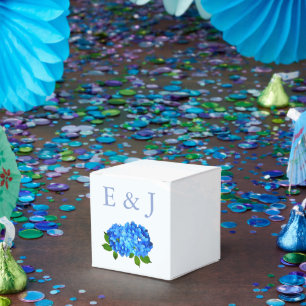 Blue Hydrangea Floral Wedding Favor Box