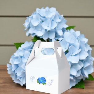 Blue Hydrangea Floral Wedding Favor Box