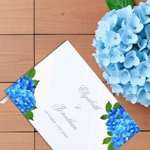 Blue Hydrangea Floral Wedding Guest Book