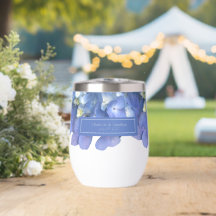 Blue Hydrangea Floral Wedding Personalized Names