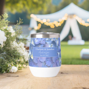 Blue Hydrangea Floral Wedding Personalized Names