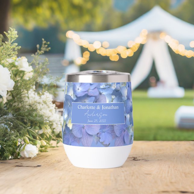 Blue Hydrangea Floral Wedding Personalized Names (Wedding (Rotated))