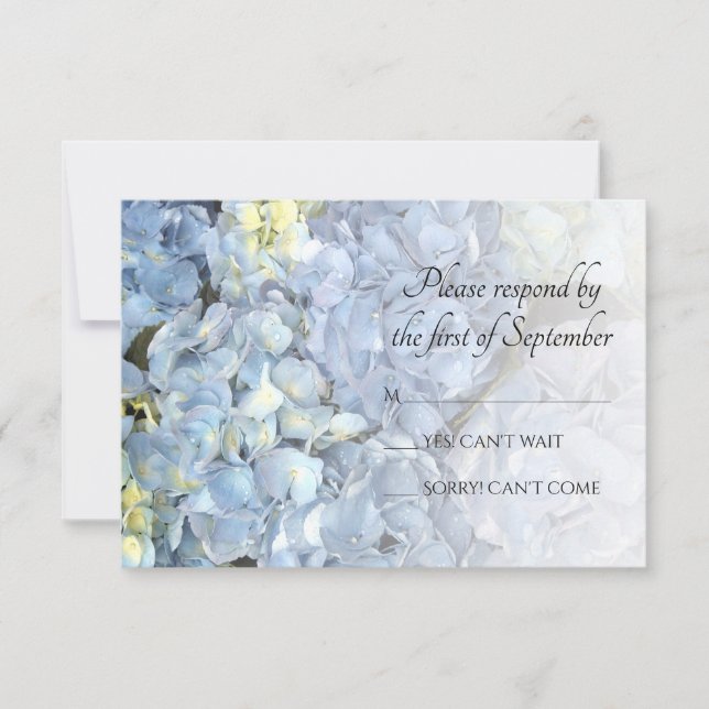 Blue Hydrangea Floral Wedding Réponse RSVP (Devant)