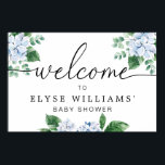 Blue Hydrangea Floral Welcome Sign Poster<br><div class="desc">This welcome sign features a soft blue hydrangea watercolor design with a modern calligraphy welcome heading. The script text heading is an image that cannot be edited. The heading image can be resized to fit any poster size. All of the other text is fully editable. For more advanced customization of...</div>