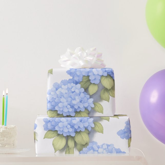 Blue Hydrangea Floral Wrapping Paper – Boutique  (Party Gifts)