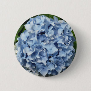 Blue Hydrangea Flower 2 Inch Round Button