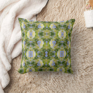Blue Hydrangea Flower Abstract Nature    Throw Pillow