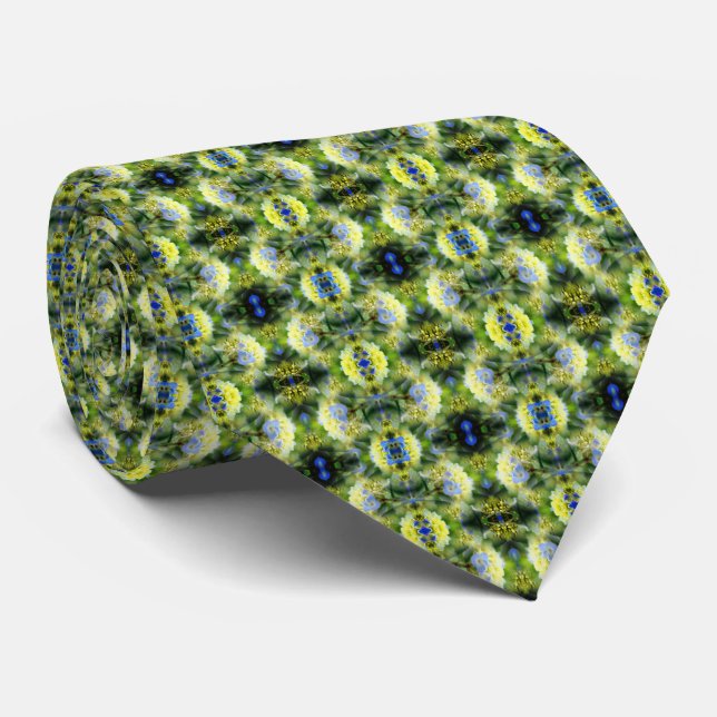 Blue Hydrangea Flower Abstract  Tie (Rolled)