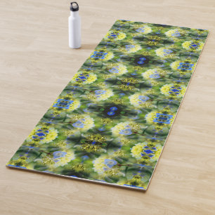 Blue Hydrangea Flower Abstract  Yoga Mat