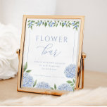 Blue Hydrangea Flower Bar Bridal Shower Poster<br><div class="desc">Personalize using the template form.</div>