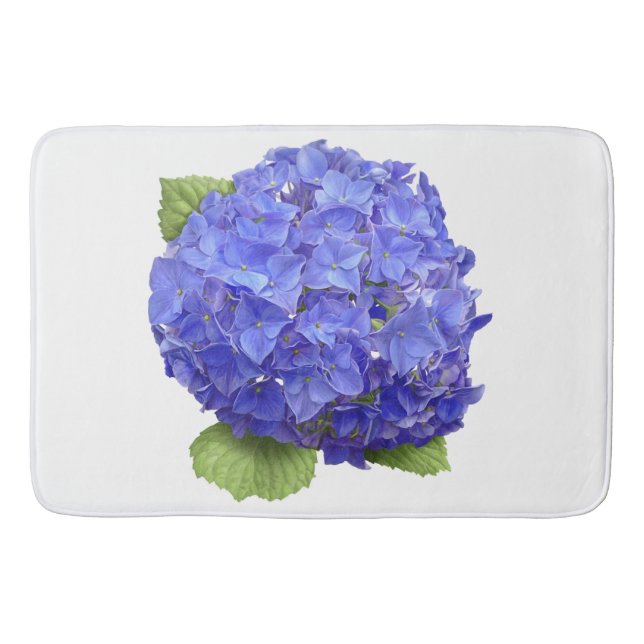 Blue Hydrangea Flower Bath Mat (Front)