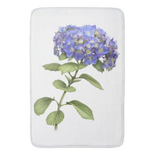 Blue Hydrangea Flower Bath Mat