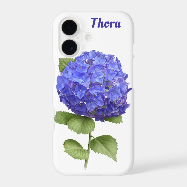 Blue Hydrangea Flower Botanical Art Personalized (Verso)