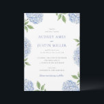 Blue Hydrangea Flower Classic Wedding Invitation<br><div class="desc">This beautiful design features an all around frame of blue hydrangea blooms and your custom text.  Use the template form to add your information.</div>