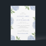 Blue Hydrangea Flower Classic Wedding Invitation<br><div class="desc">This beautiful design features an all around frame of blue hydrangea blooms and your custom text.  Use the template form to add your information.</div>