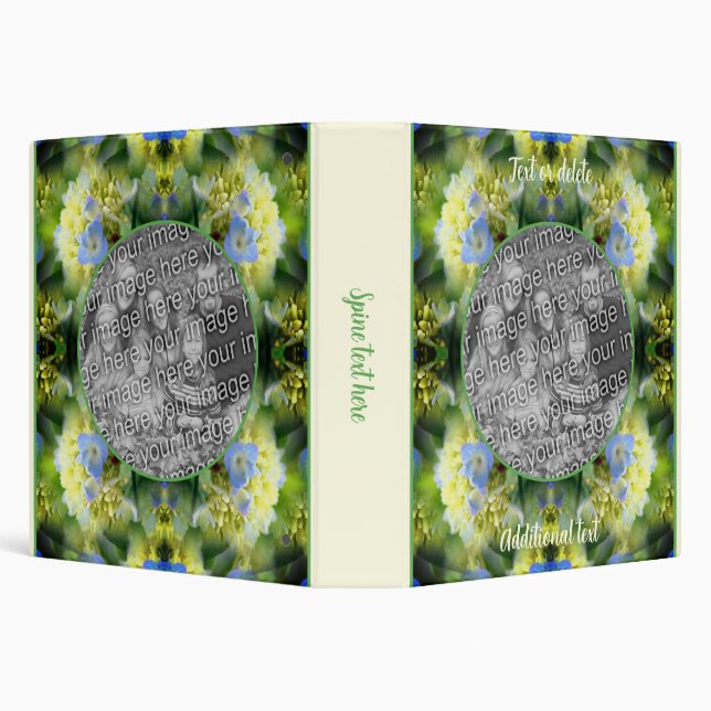 Blue Hydrangea Flower Frame Create Your Own Photo Binder (Background)