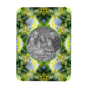 Blue Hydrangea Flower Frame Create Your Own Photo Magnet