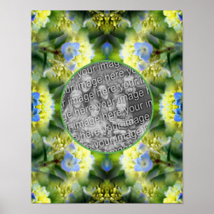 Blue Hydrangea Flower Frame Create Your Own Photo Poster