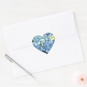 Blue Hydrangea Flower Heart Sticker
