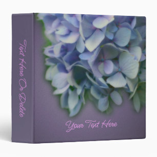 Blue Hydrangea Flower Nature Personalized Binder