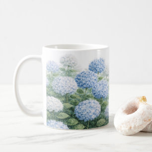 Blue Hydrangea Flower Painting  Coffee Mug