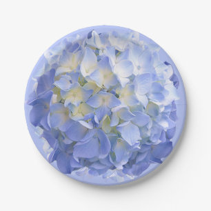 Blue Hydrangea Flower Paper Party Wedding Plates