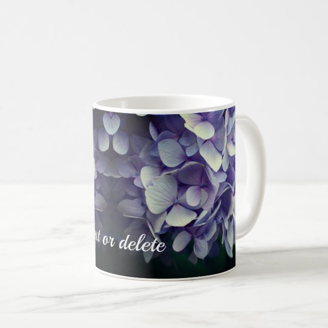 Blue Hydrangea Flower Personalized  Coffee Mug (Front Right)
